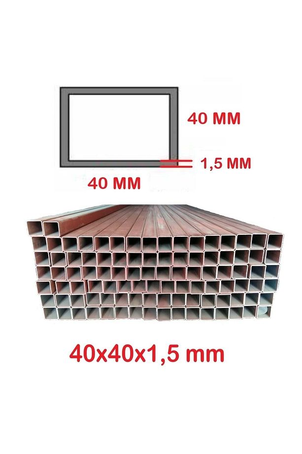 (1MT) Boyalı 40 X 40 X 1,5 Mm Kutu Profil Boru Metal 40x40x1,5 Demir - 1