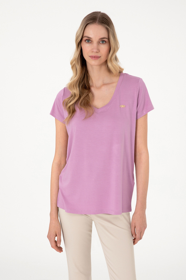 Women's Fuchsia Basic T-Shirt 50300829-Vr023