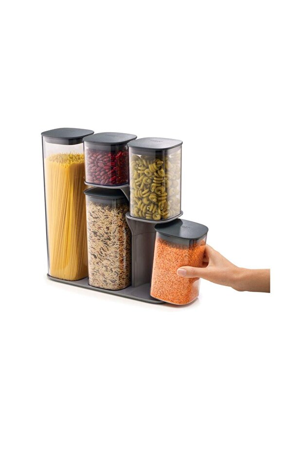 Podium 5-Piece Storage Container Set-Grey 33.3X31.5X10.9 cm