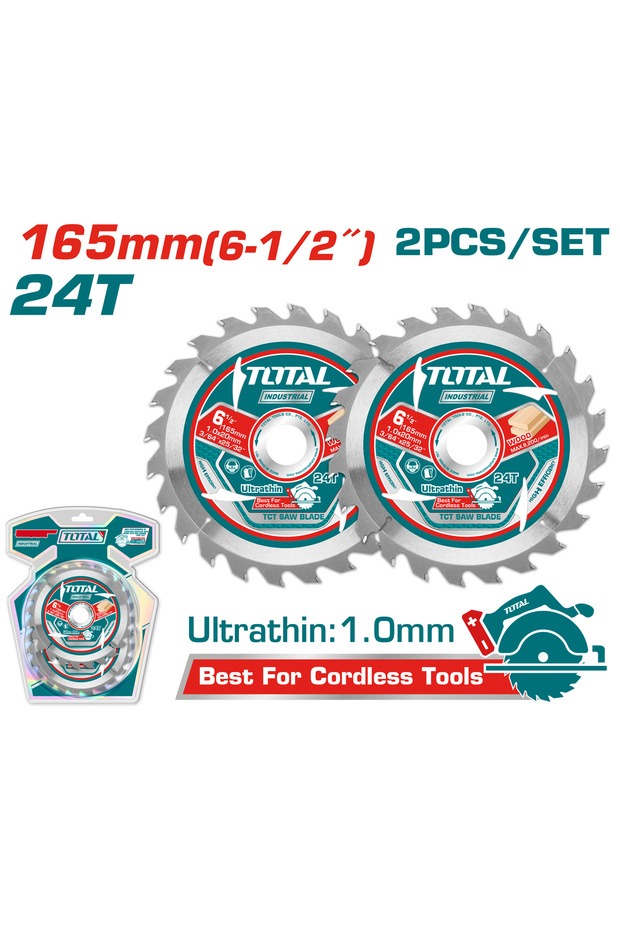 طقم دسك قص خشب دائري 6-1/2" 2pcs/set 24سن