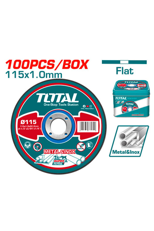 علبة دسك قص ستانلس 4-1/2" 100pcs/box 1.0mm