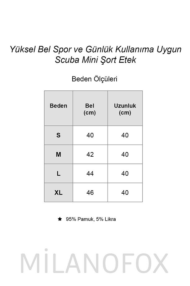 Yüksel Bel Spor ve Günlük Kullanıma Uygun Scuba Mini Şort Etek - 2