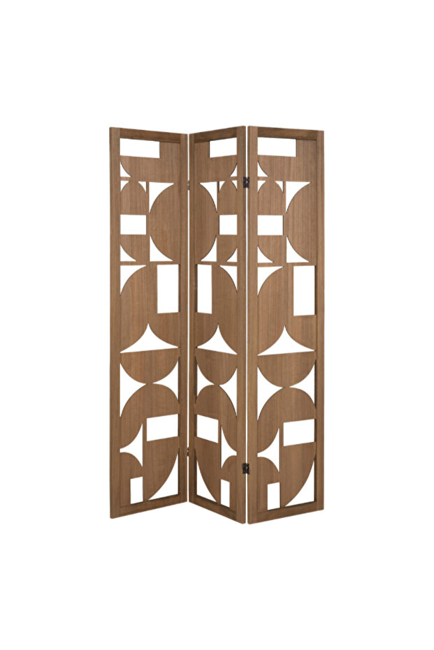 فاصل شاشة قابل للطي بثلاث ألواح بتصميم هندسي حديث من هيرنان، 170 × 121 × 1.8 سم