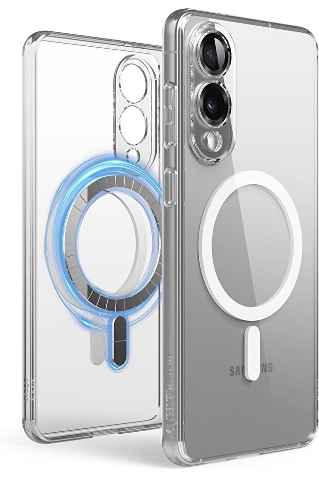 Magnetic Hybrid for Samsung Galaxy S25 EDGE case cover compatible with MagSafe - Transparent