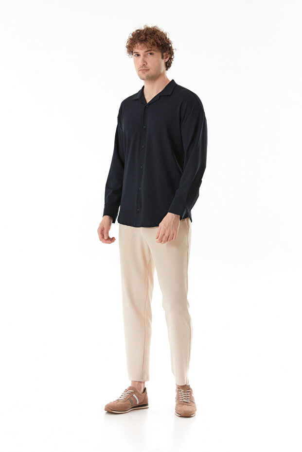 Basic Düğmeli Likralı Gömlek - 3