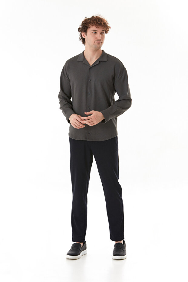 Basic Düğmeli Likralı Gömlek - 2