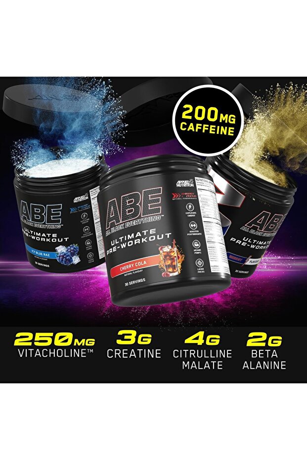 ABE Pre workout Food Supplement Energy Flavour, 375 Gm - 3