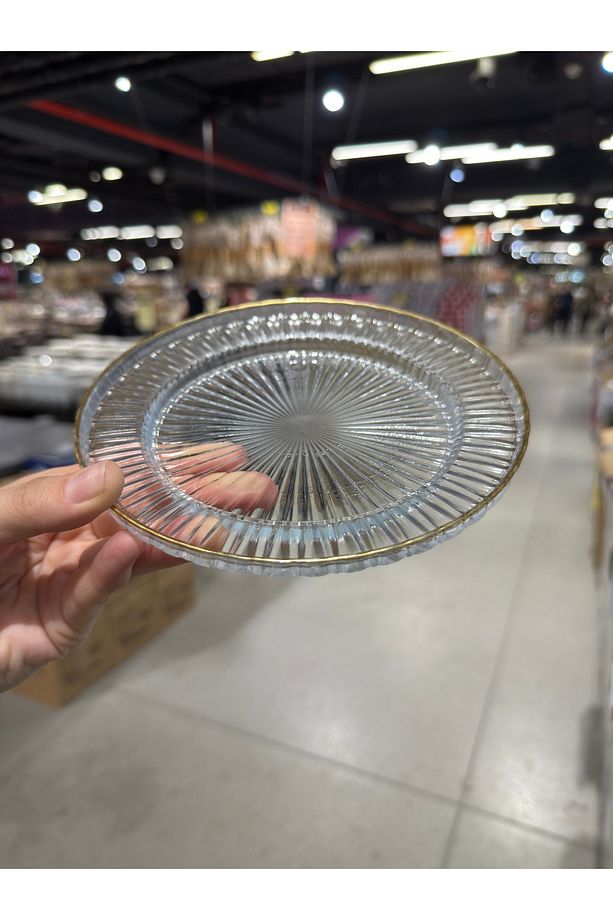 Yaldızlı Pasta Tabağı Riva 6'Lı Elysia Set İle Uyumlu Sunum Tatlı Kek Tabağı - 17 cm - 2
