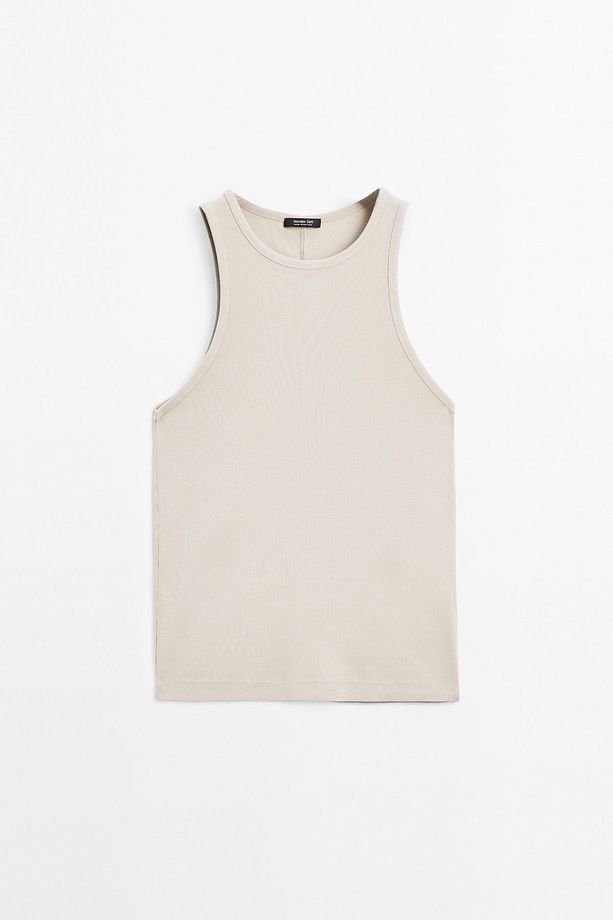 Pamuklu halter yaka top - 5