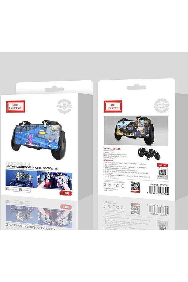 Telefon Soğutucu Fan Radyatör Destekli Ve Joystick 6 Parmak Tetik Aparatlı Kıskaçlı Gamepad Pubg FBS - 6