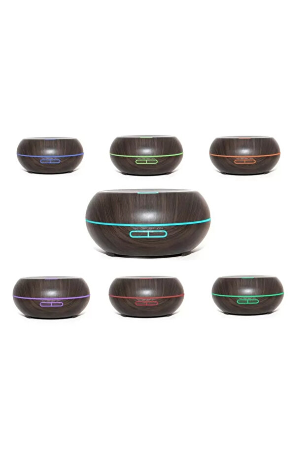 Macvi® Aromatherapy Diffuser 550 ml, Brown, with 7-color LED and humidifier function - 4