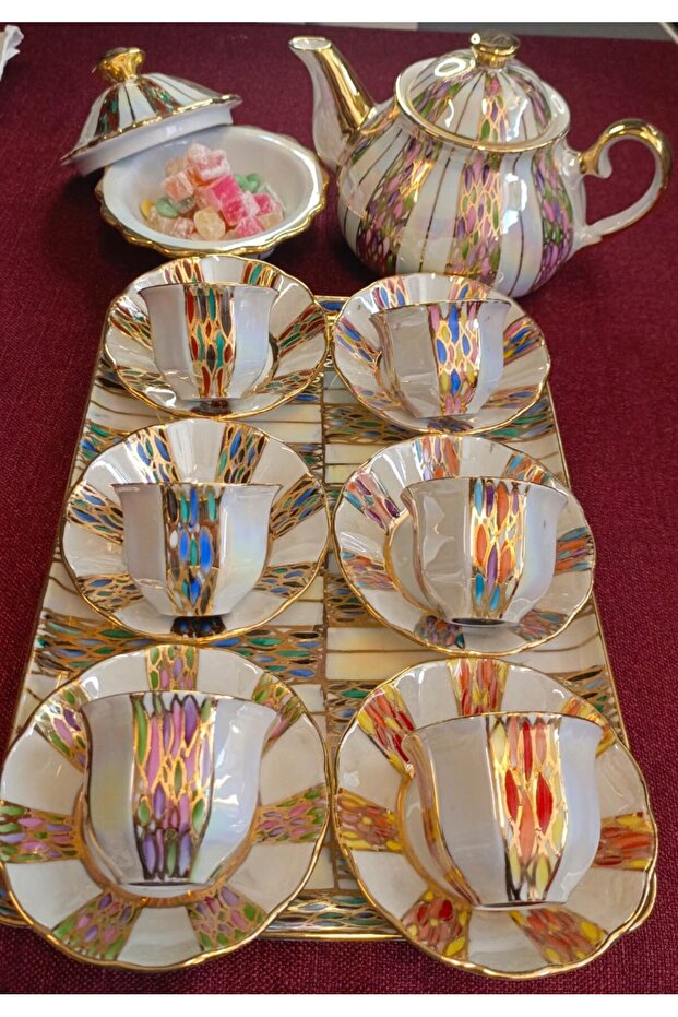 Line Mirra Porcelain Hand Decor Painting Coffee Cup Set