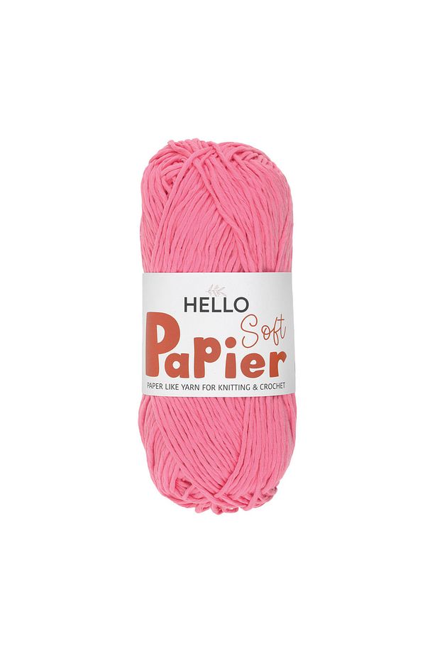 Soft Papier Kağıt Çanta Örme İpi 100 Gram 100 Metre Şeker Pembe P22 - 1