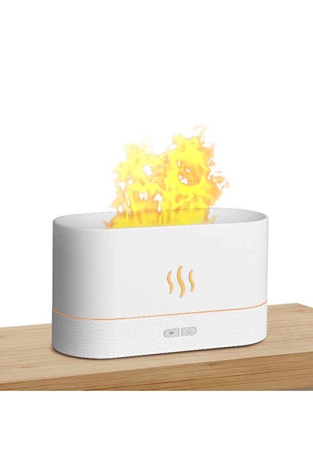 Macvi® Aromatherapy Diffuser and Humidifier with Flame Effect, Ultrasonic, 180 ml, White - 3