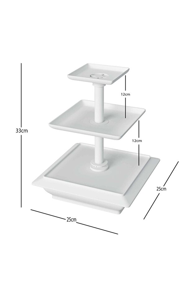3-Tier White Cupcake Serving Platter - 2