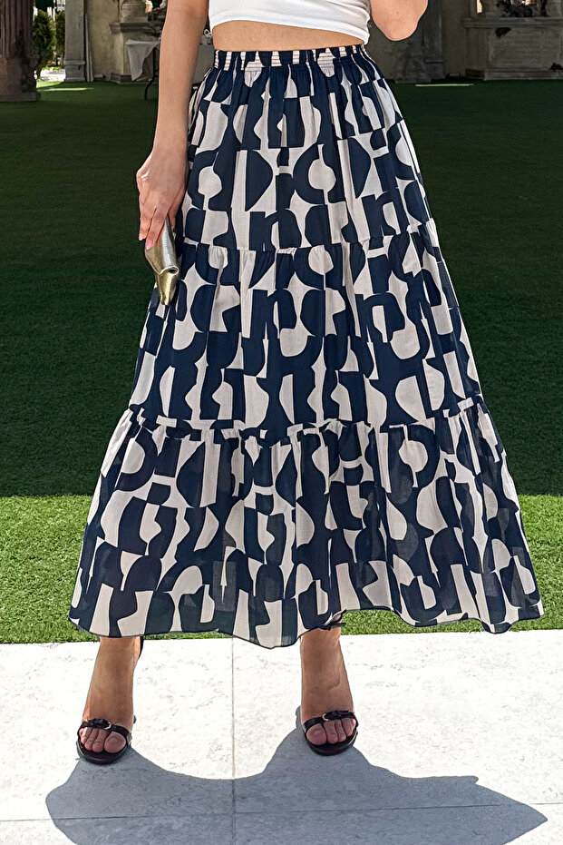 Fusta lungă cu volane de damă - 2