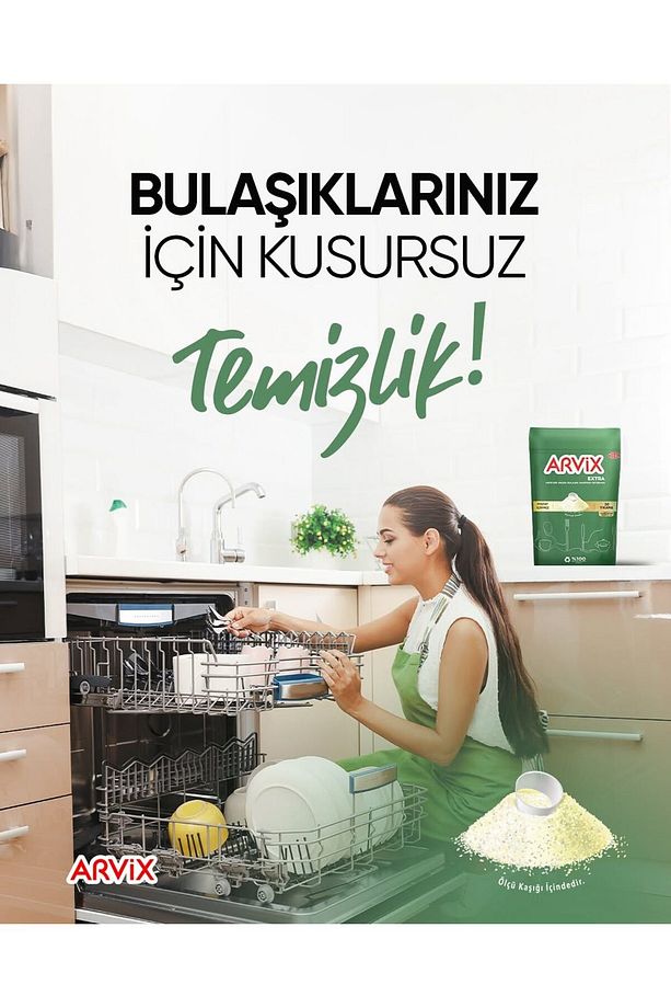 ARVİX HEPSİ BİR ARADA BULAŞIK MAKİNESİ TOZ DETERJANI 2 PAKET 60 YIKAMA - 5