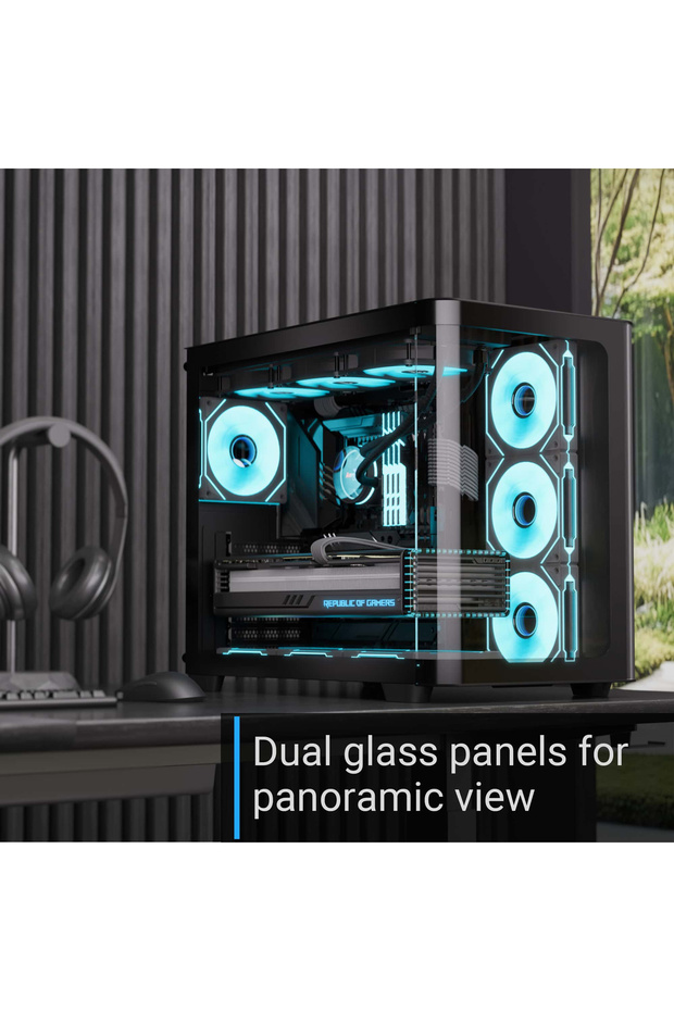 P300C 3x12cm Mirror A-RGB Fanlı, Panoramik Tempered Panel, mATX ı (AE-P300C-BK) - 5