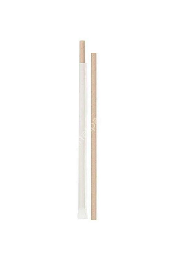 Kağıtlı Pipet 19 Cm 200 Ad - 200 Adet Buzlu Latte Coffy Soğuk Kahve Milkshake Portakal Limonata - 1