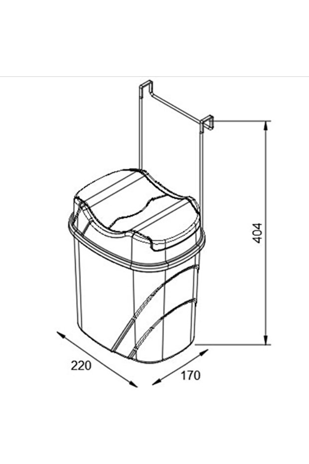 Dolap Kapağına Asmalı Çöp Kovası Organizer - 3