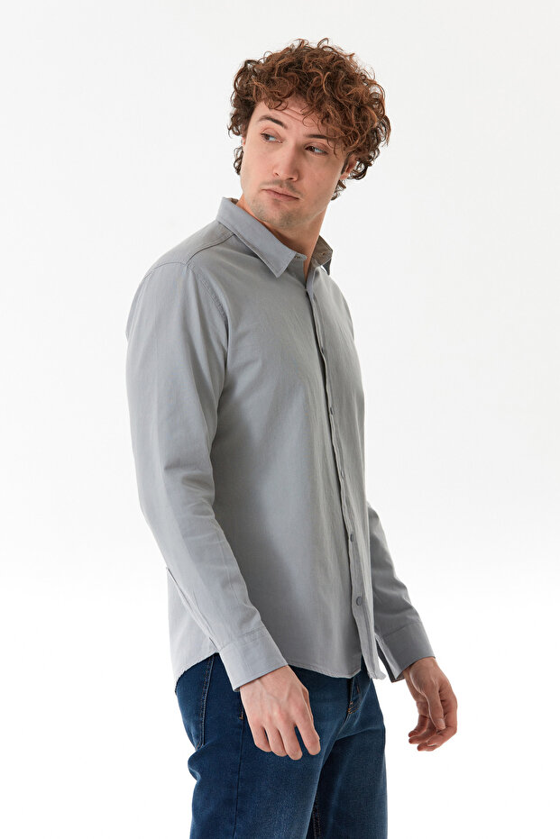 Basic Çıtçıtlı Gabardin Gömlek - 3