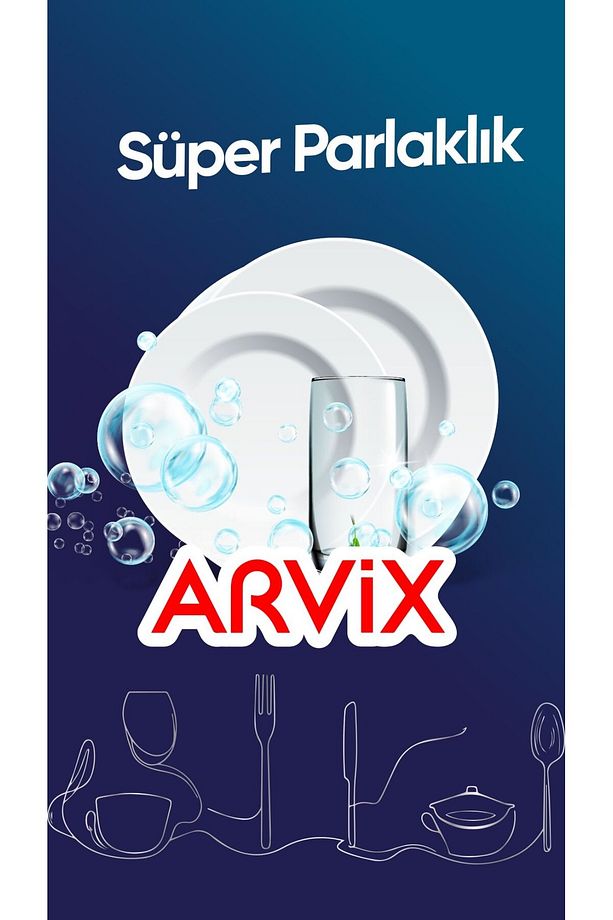 ARVİX HEPSİ BİR ARADA BULAŞIK MAKİNESİ TABLETİ PREMİUM 30'LU - 5