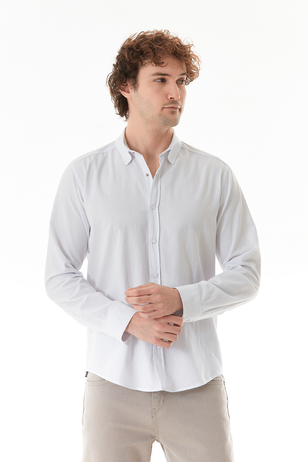 Basic Çıtçıtlı Gabardin Gömlek - 2