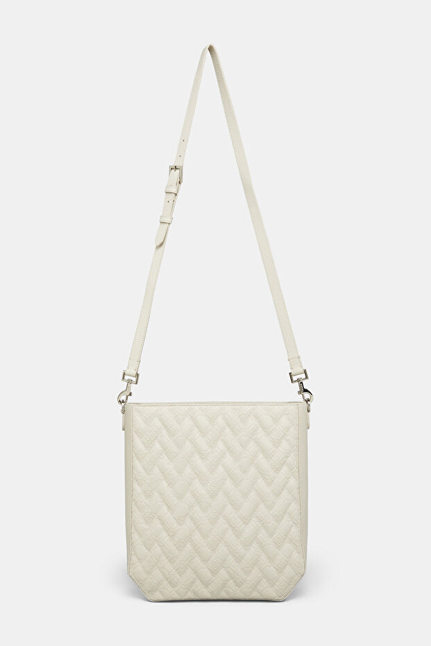 EKRU MONOGRAM DERİ ÇANTA - 2