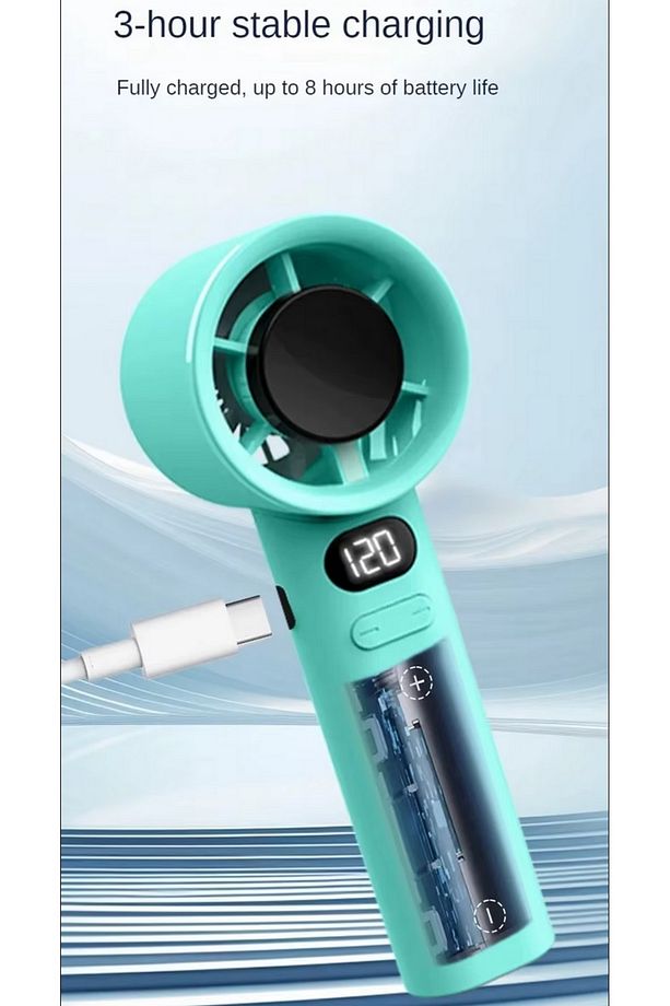 ŞARJLI EL FANI LED GÖSTERGELİ MİNİ KLİMA SERİNLETİCİ VANTİLATÖR - 3