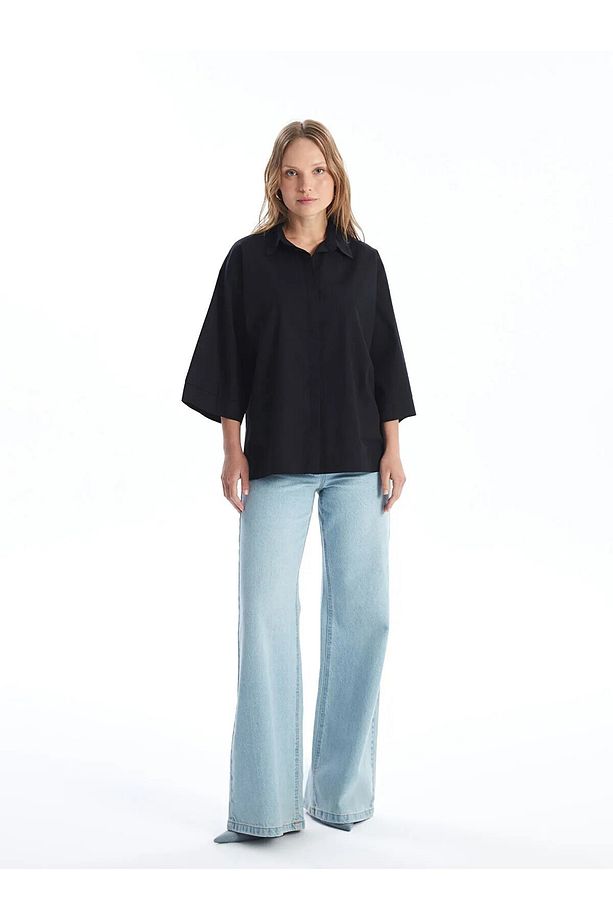 LCW Düz Oversize Kadın Gömlek - 3