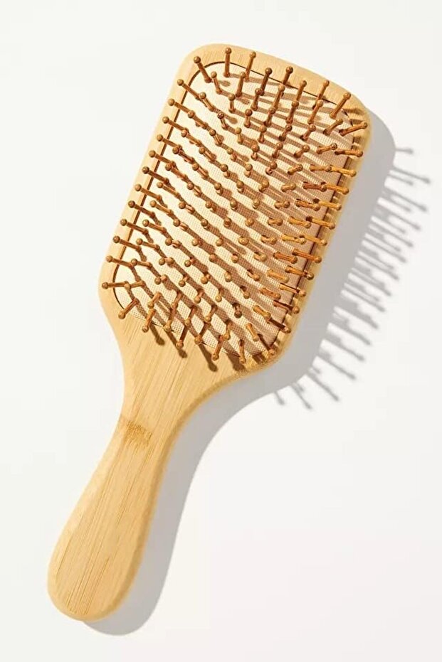 Natural Eco-friendly Hairbrush with Bamboo Bristles, Massages Scalp Anti-Static Hair Detangle
