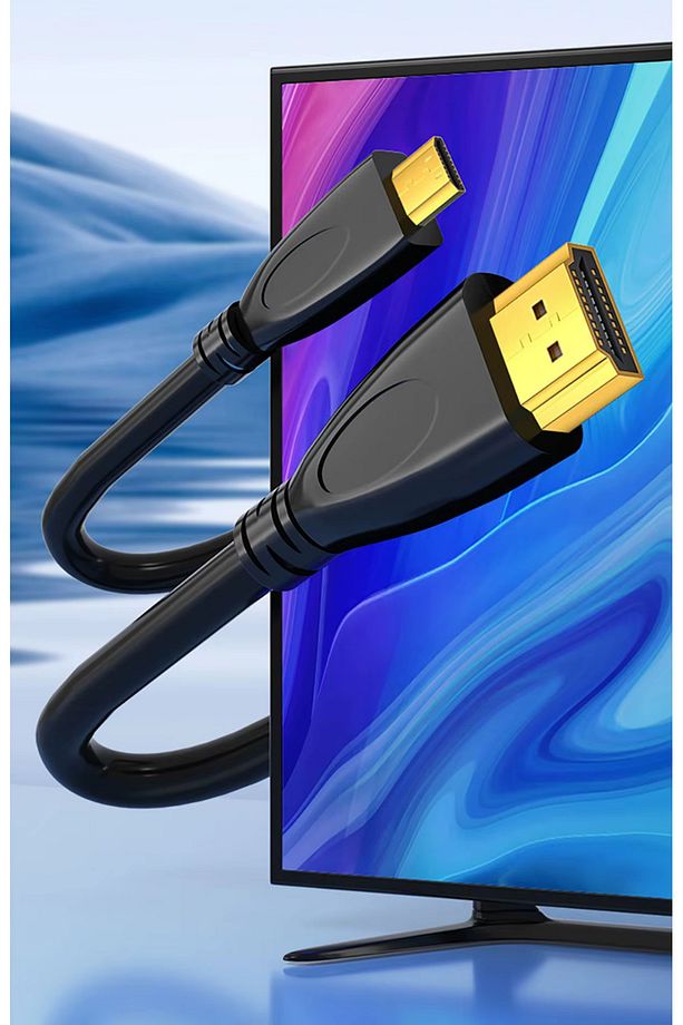 3 Metre 3mt Micro Hdmi To Hdmi Çevirici Mikro Dönüştürücü Adaptör Tv Kablosu Tablet/Laptop Cabble - 9