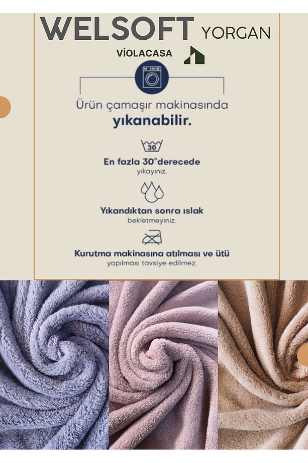 Soft Line Tek Kişilik Welsoft Yorgan Gri - 2