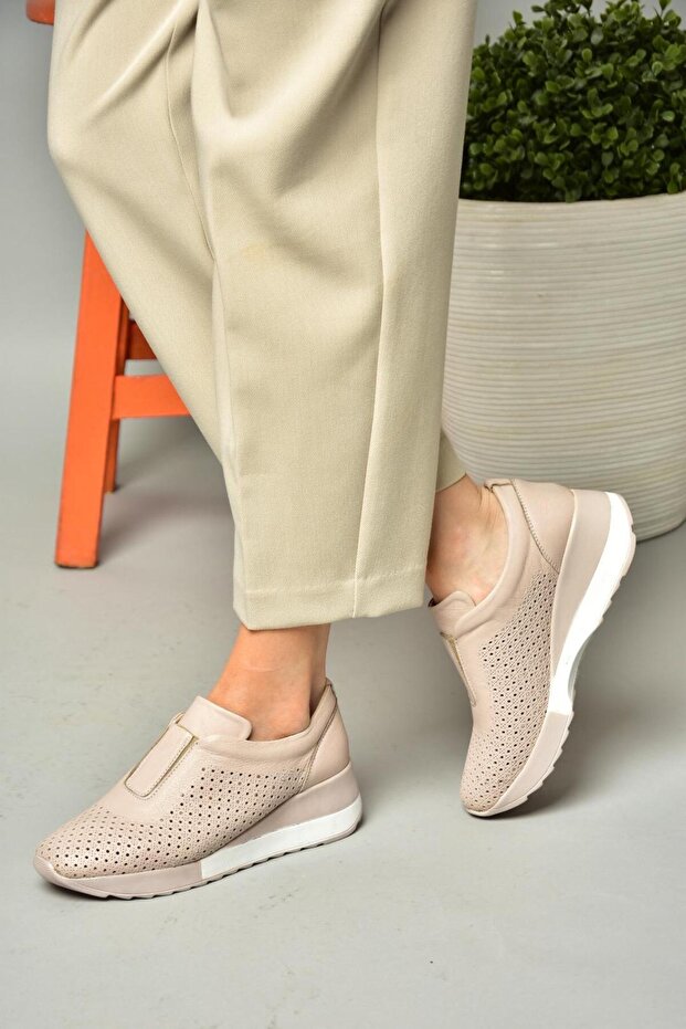 S540045503 Brązowe buty damskie na co dzień z prawdziwej skóry - 4