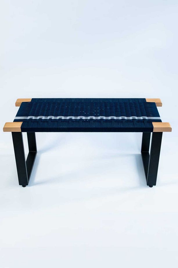 Hasır Örgülü Ahşap Bench 90x38cm Mutfak Oturma Odası Yemek Odası - 2