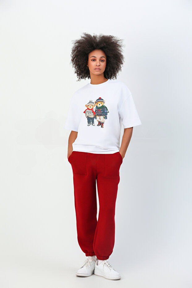 100% Cotton Lover Concept Teddy Printed T-Shirt