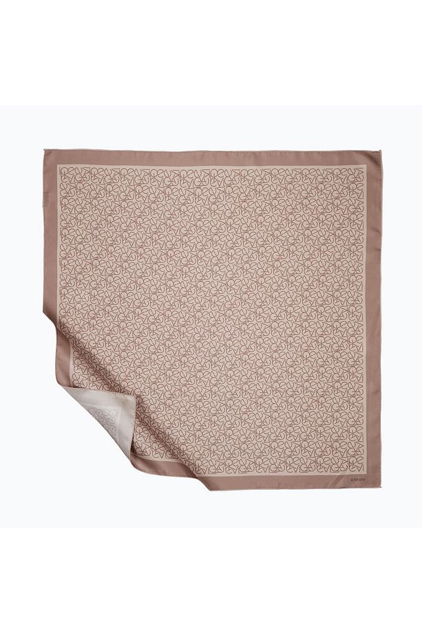 İpekevi Twill İpek Eşarp - Typo Monogram - Vizon - 2