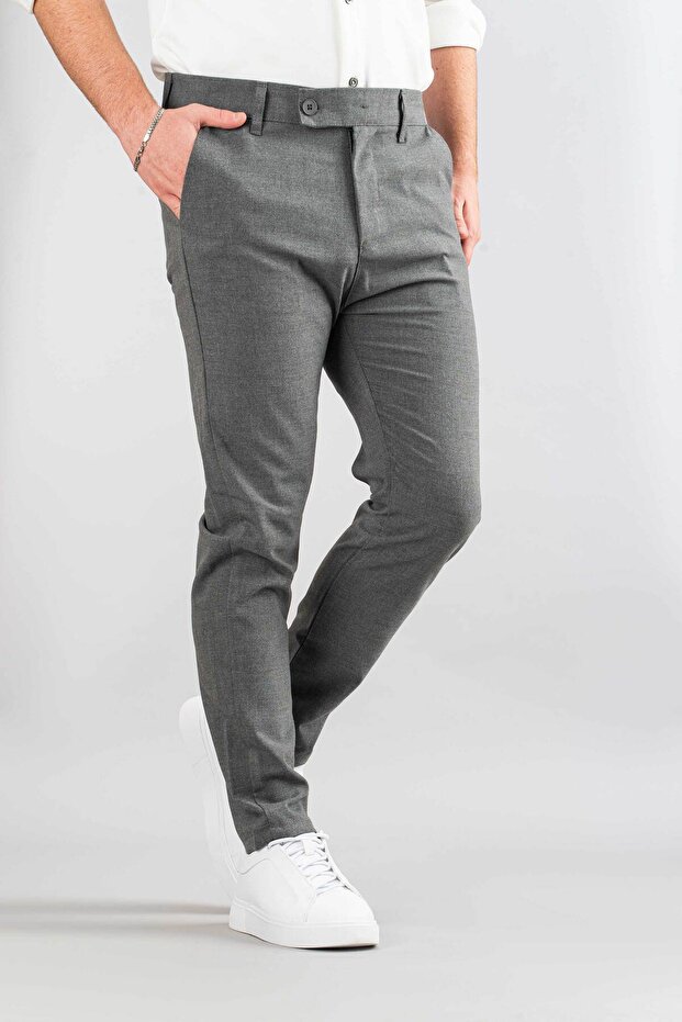Men's Dark Gray Slim Fit Skinny Fit Jogger Pants