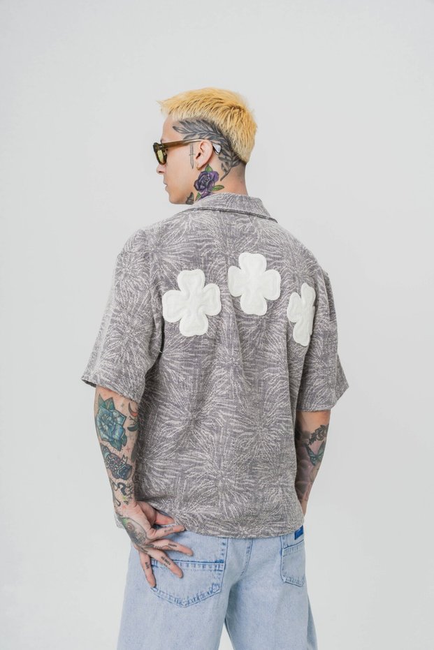 Hood Flow Embossed Patch Detailed Shirt