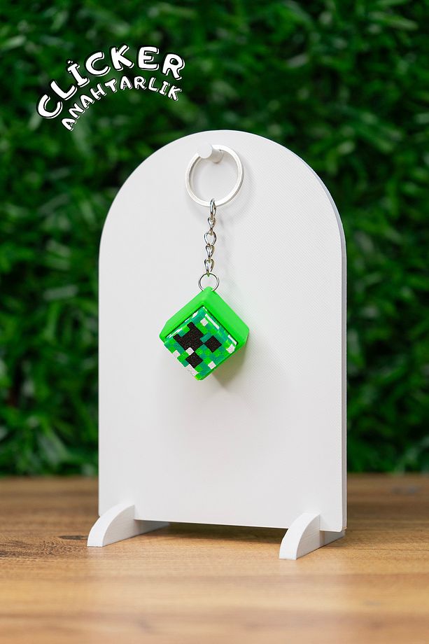 Switch Anahtarlık Minecraft Creeper, Clicker Anahtarlık Minecraft Creeper, Stres Atma Buton - 1