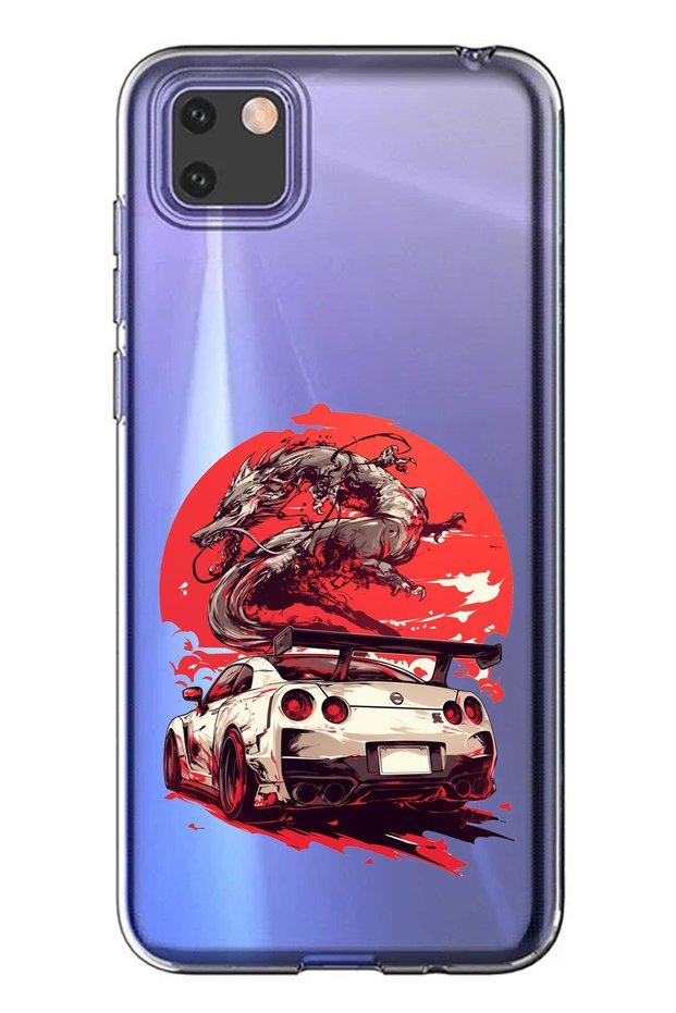 جراب سيليكون شفاف بتصميم GTR Dragon متوافق مع هاتف Huawei Y5P