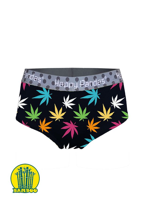 Kadın 5'li Paket Likralı Bambu Dijital Baskılı Hipster Boxer Külot - Happy Pandas Creation - 4