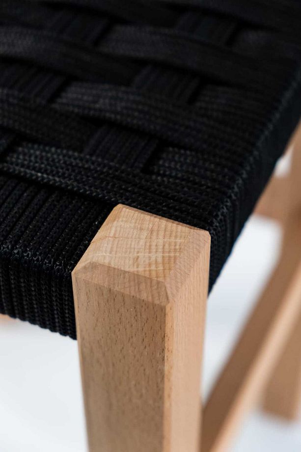 Ahşap Hasır Örgülü Tabure Mutfak/Balkon/Piknik Masa Taburesi 45 cm - 2