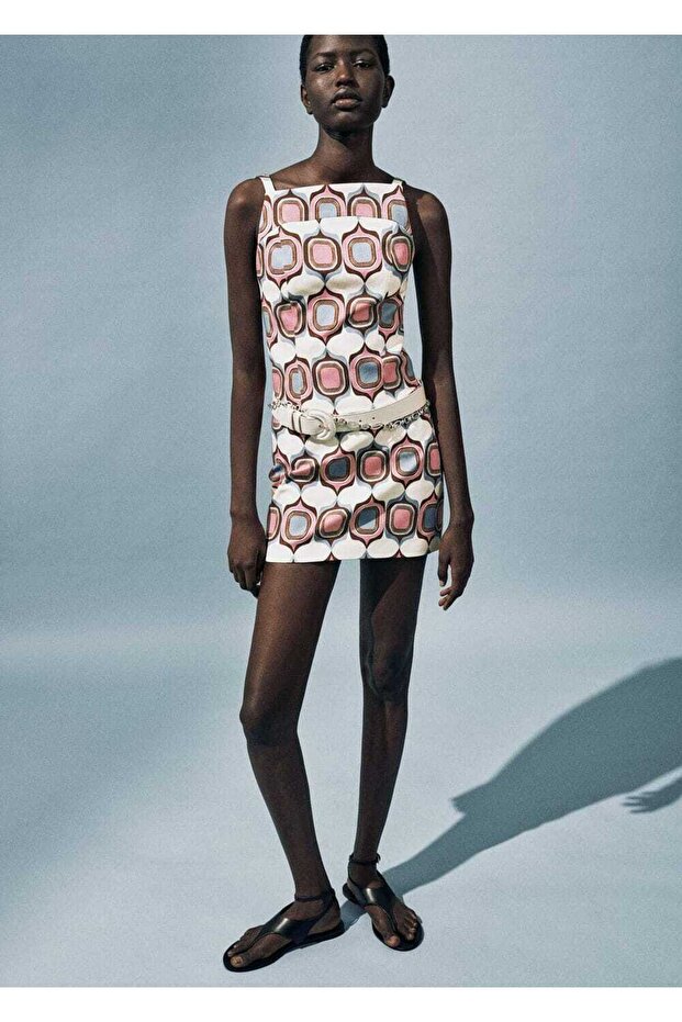 Desenli kısa etek - 7