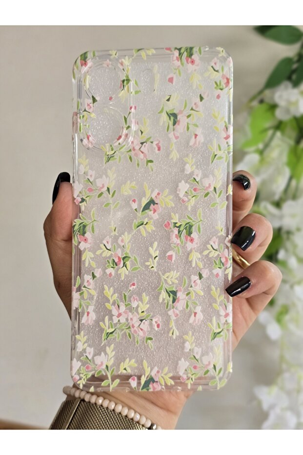 حافظة هاتف شفافة متوافقة مع نمط الزهور لهاتف Xiaomi Redmi 13C - 2