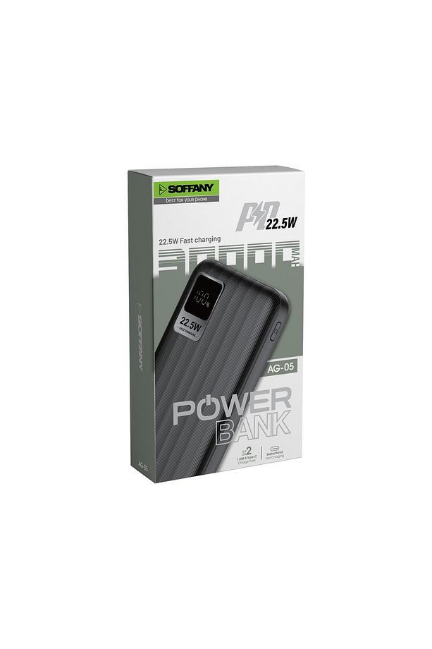 AG-05 30.000 mAh Powerbank | Siyah | Hızlı Şarj | Çoklu Koruma | USB & Type-C Çıkışlı - 2