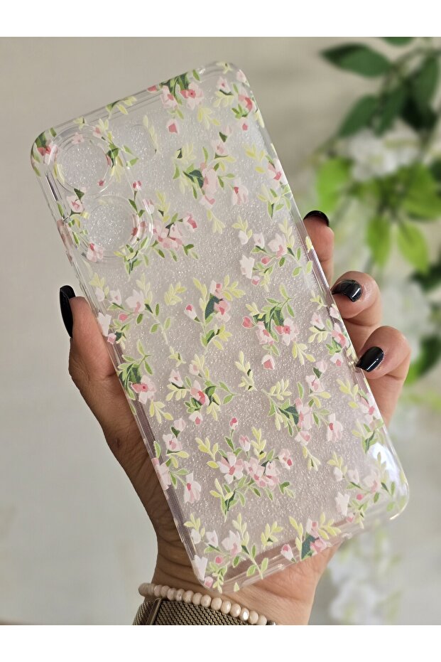 حافظة هاتف شفافة متوافقة مع نمط الزهور لهاتف Xiaomi Redmi 13C - 4