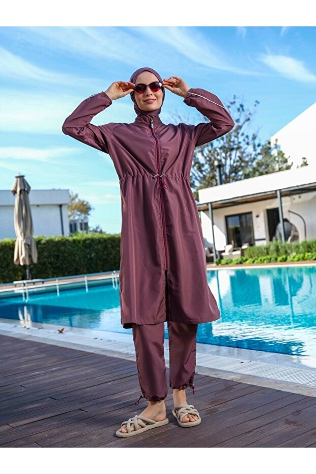 ملابس سباحة مغطاة بالكامل سريعة الجفاف - 1