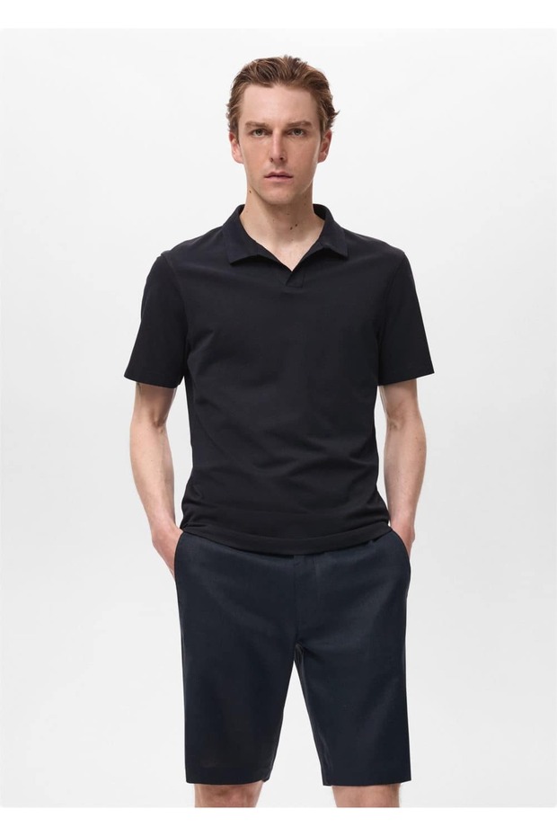 Pamuklu pike polo gömlek - 1