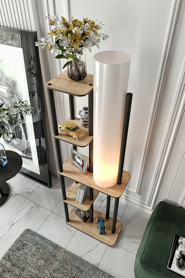 Moda Raflı Kitaplık Lambader - 3